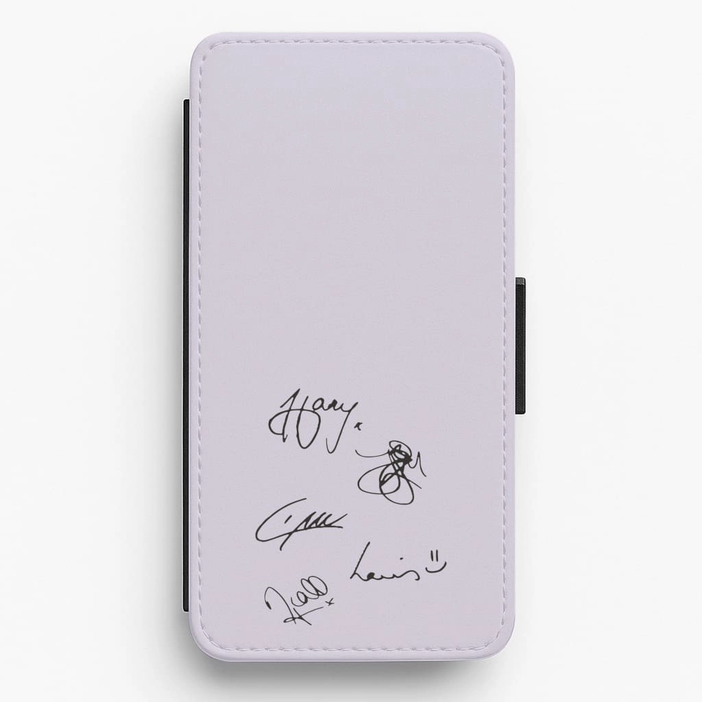 Soft Edging 1D Signatures Flip / Wallet Phone Case