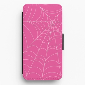 Pink Cobwebs Pattern Flip / Wallet Phone Case Premium Pattern Design