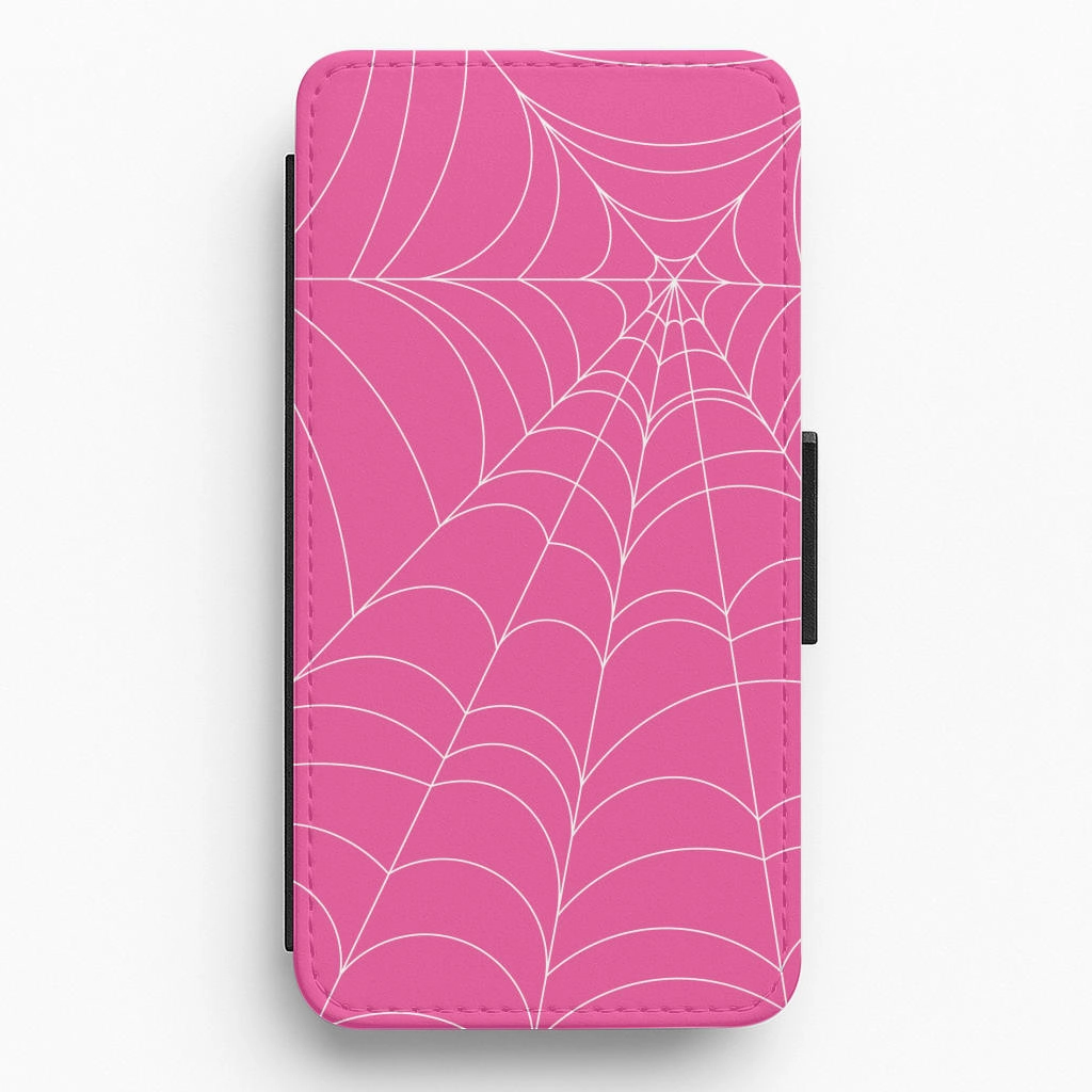 Pink Cobwebs Pattern Flip / Wallet Phone Case Premium Pattern Design