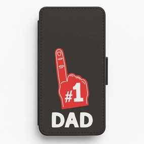#1 Dad Foam Finger Flip / Wallet Phone Case Travel Friendly