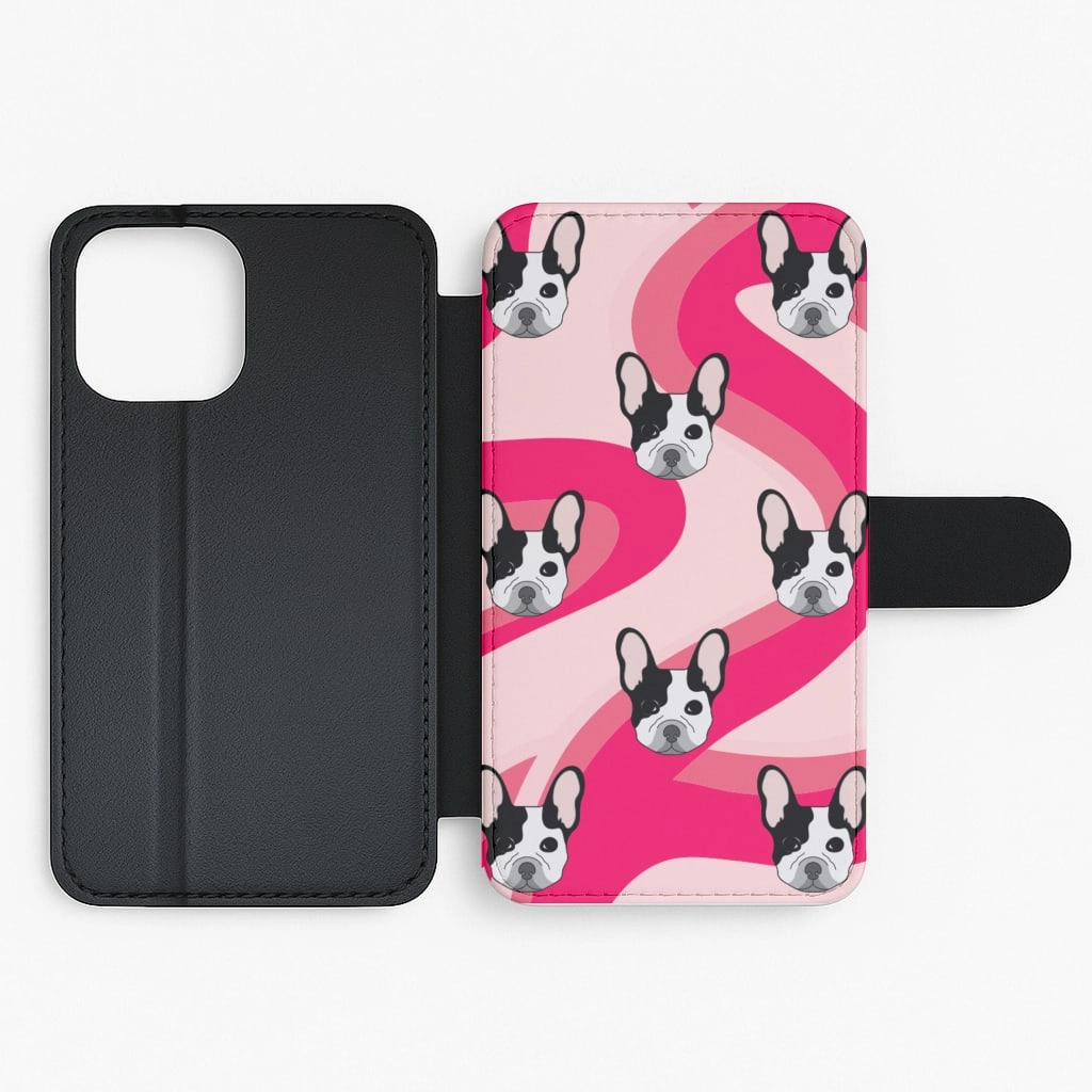 Minimal Surface Minimal Shield Abstact Frenchie - Dog Pattern Flip / Wallet Phone Case
