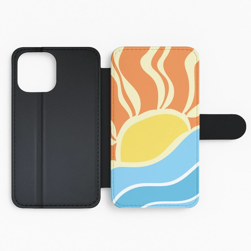 Grip Safe Abstract Sunset  Flip / Wallet Phone Case