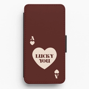 Elegant Design Layer Ace Of Hearts Lucky You Flip / Wallet Phone Case