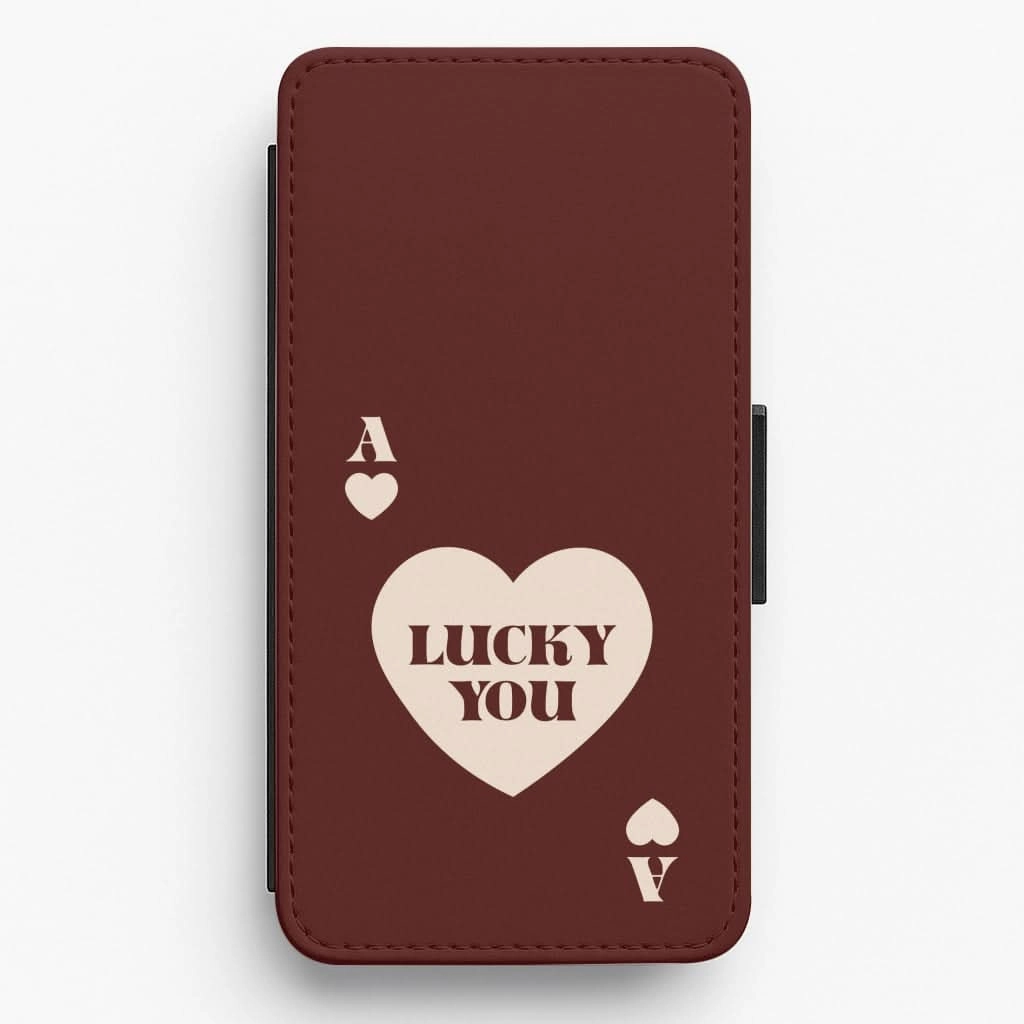 Elegant Design Layer Ace Of Hearts Lucky You Flip / Wallet Phone Case