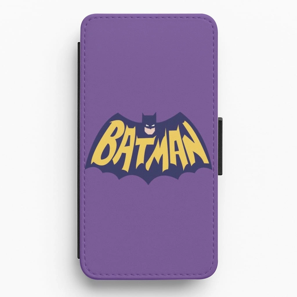 Batman Purple Logo Wallet Phone Case Comfort Padding Stylish Finish Texture