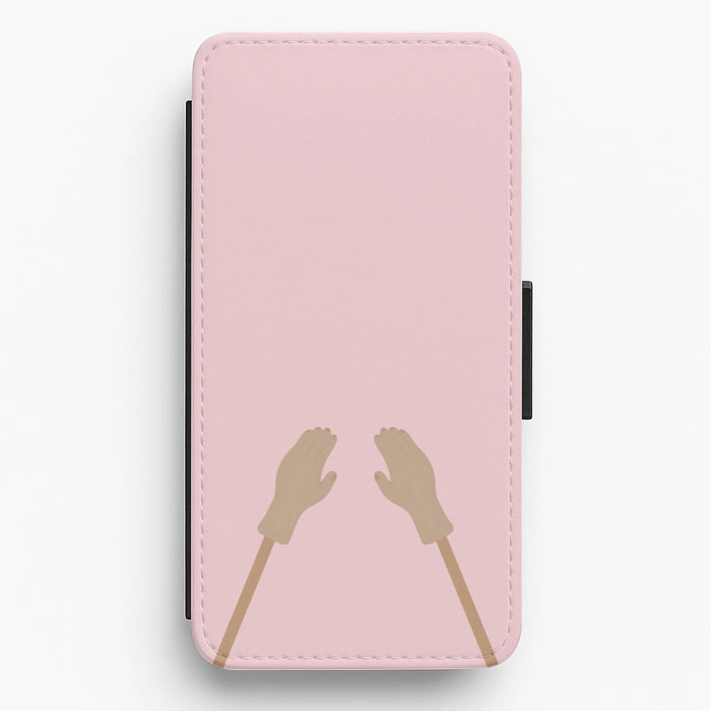 Compact Structure Durable Edge Finish Tiny TikTok Hands Flip / Wallet Phone Case