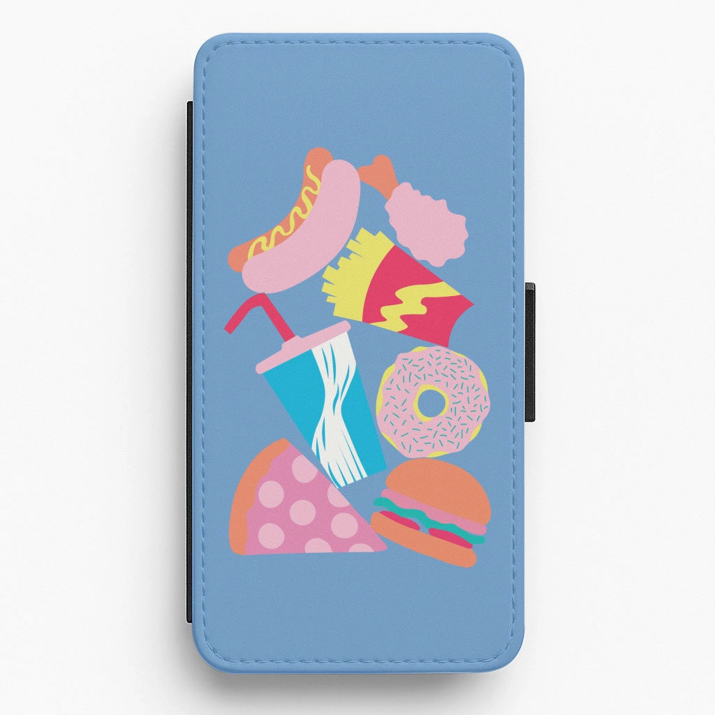 All The Foods - Fast Food Patterns Flip / Wallet Phone Case Modern Style Compact Shape