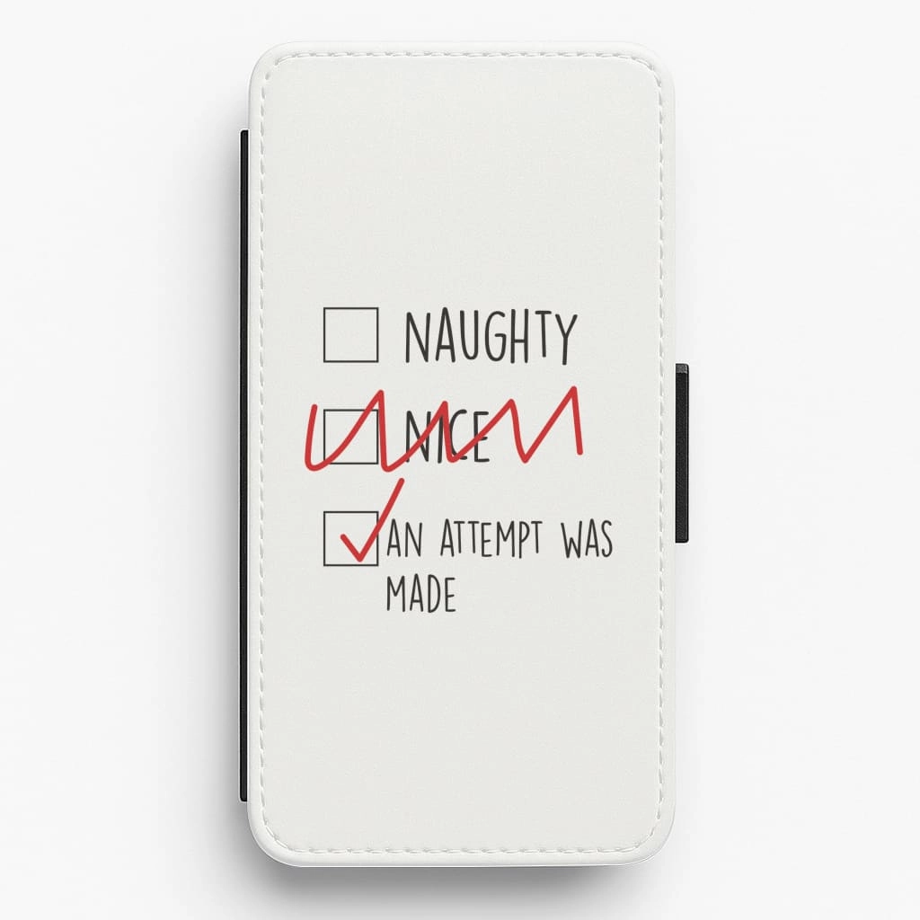 An Attempt Was Made - Naughty Or Nice  Flip / Wallet Phone Case Polished Finish Polished Texture Finish