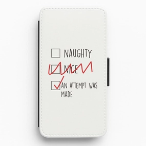 An Attempt Was Made - Naughty Or Nice  Flip / Wallet Phone Case Polished Finish Polished Texture Finish