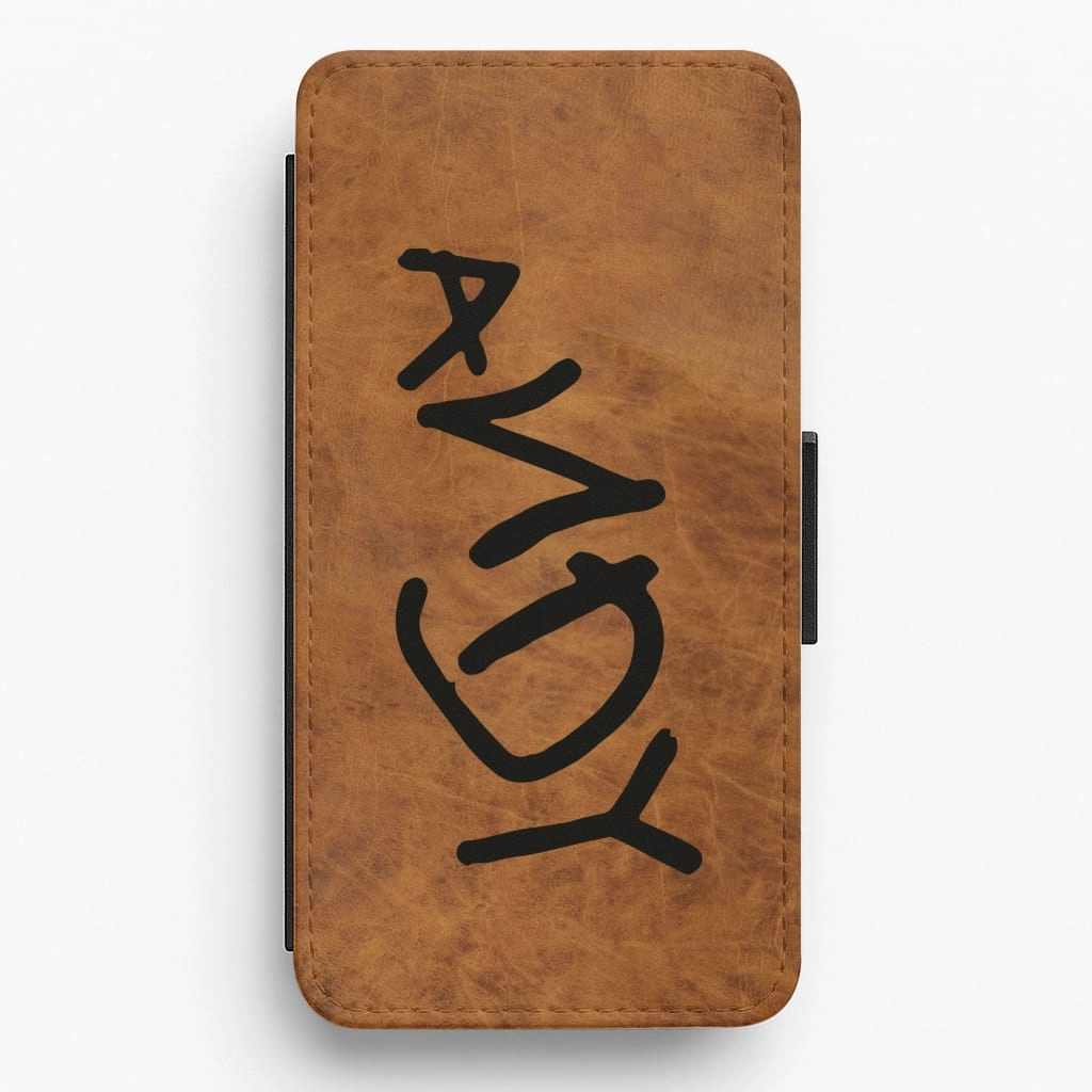 Elegant Texture Layer Portable Layer Andy Footprint Flip / Wallet Phone Case