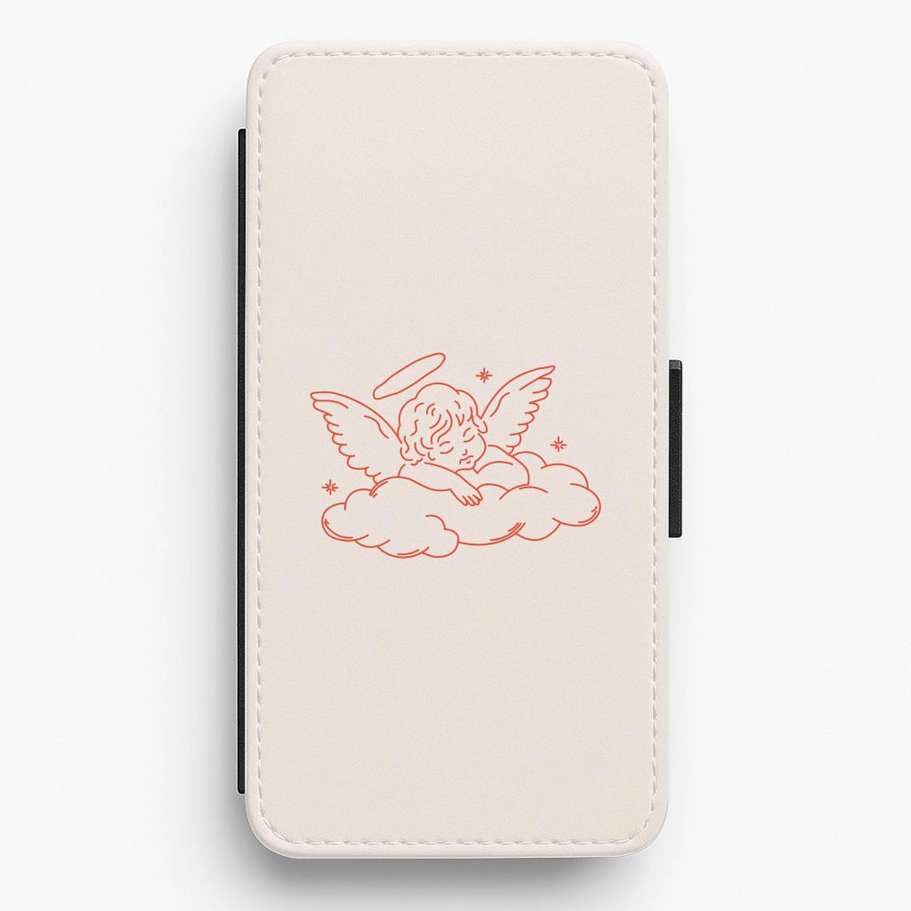 Angel - Clean Girl Aesthetic Flip / Wallet Phone Case Protective Structure