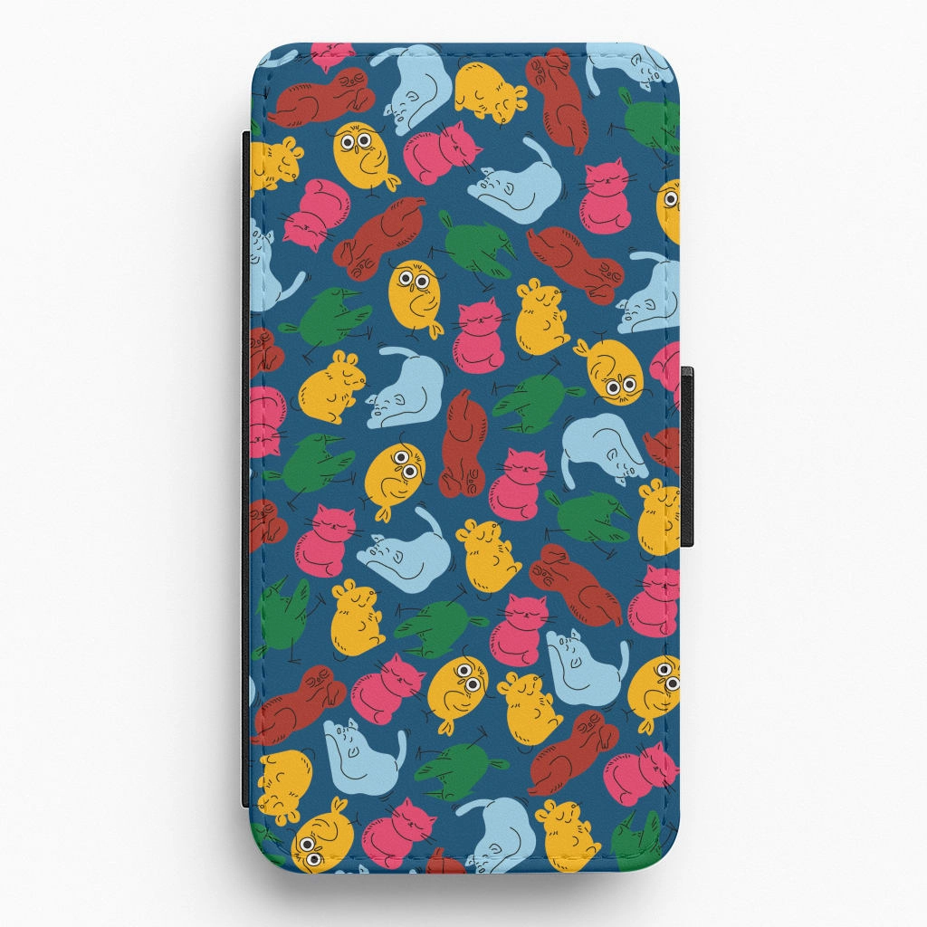Animal Doodles - Chamberlain Flip / Wallet Phone Case Refined Shield