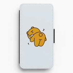 Fashion Touch Smooth Edge Design Anime Bear Bum Flip Wallet Phone Case