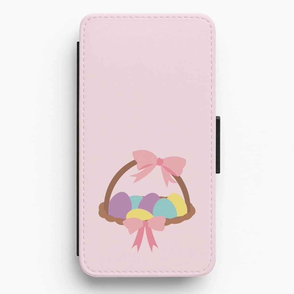 Smooth Craftsmanship Protective Build Texture Pink Easter Basket Flip / Wallet Phone Case