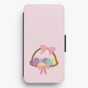 Smooth Craftsmanship Protective Build Texture Pink Easter Basket Flip / Wallet Phone Case