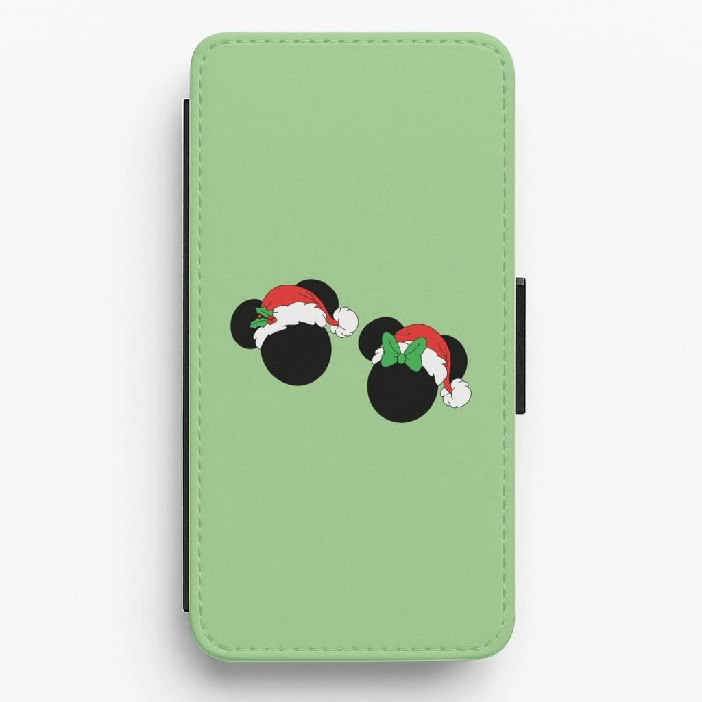 Durable Texture Refined Finish Festive Mice Christmas Flip / Wallet Phone Case