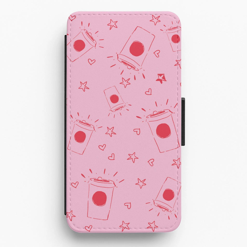 Coffee Pattern - Chamberlain Flip / Wallet Phone Case Matte Texture Matte Feel Texture