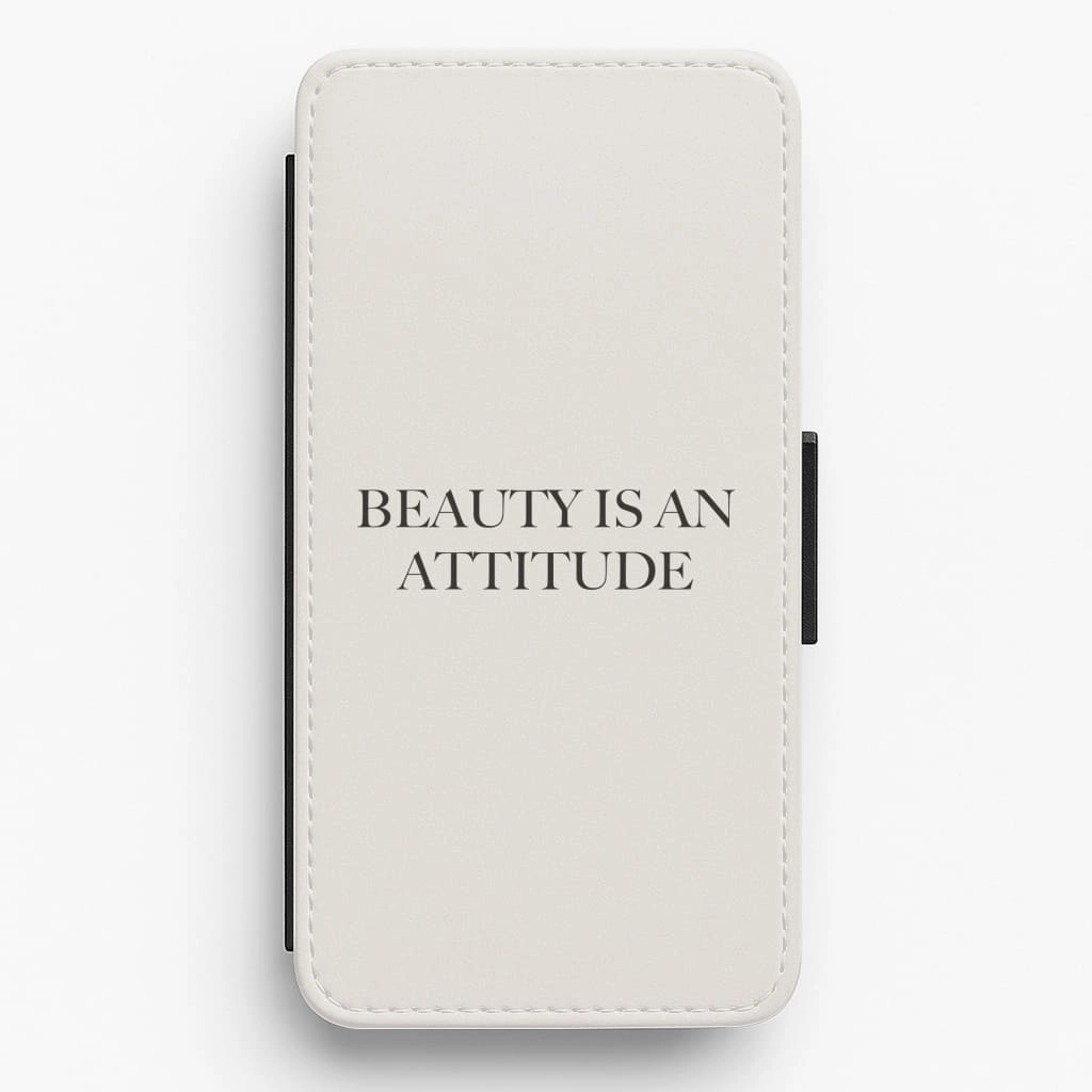 Beauty Is An Attitude - Clean Girl Aesthetic Flip / Wallet Phone Case Heat resistant