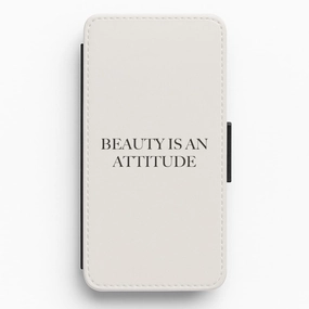 Beauty Is An Attitude - Clean Girl Aesthetic Flip / Wallet Phone Case Heat resistant