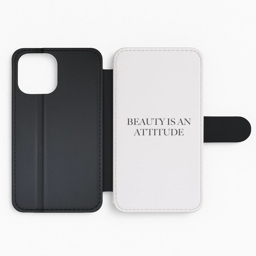 Vivid Texture Beauty Is An Attitude - Clean Girl Aesthetic Flip / Wallet Phone Case