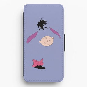 Light Structure Polished Look Faceless Donkey Flip / Wallet Phone Case