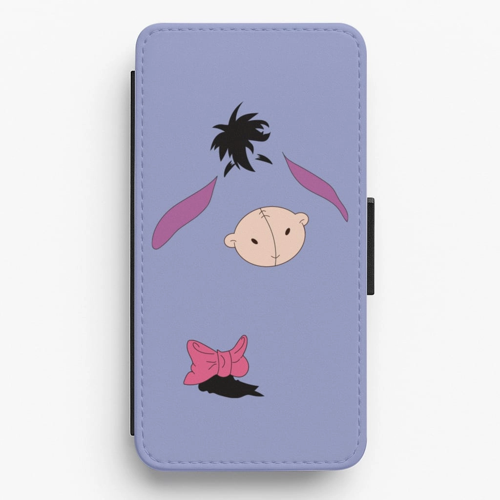 Light Structure Polished Look Faceless Donkey Flip / Wallet Phone Case