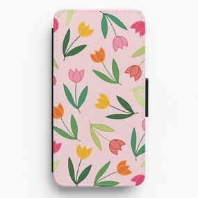 Simple Look Tulips - Spring Patterns Flip / Wallet Phone Case