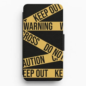 Travel Ready Warning Tapes Flip / Wallet Phone Case
