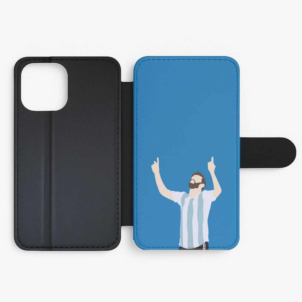Cushioned Edge Minimal Shield Argentina - Messi Flip / Wallet Phone Case