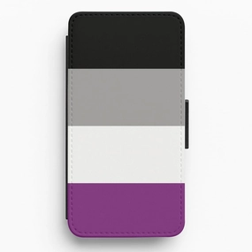 Protective Texture Finish Elegant Comfort Asexual Flag - Pride Flip / Wallet Phone Case