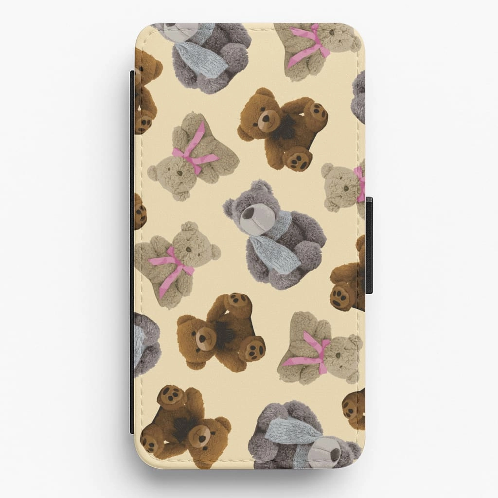 Refined Edge Assortment Of Teddies Pattern Flip / Wallet Phone Case