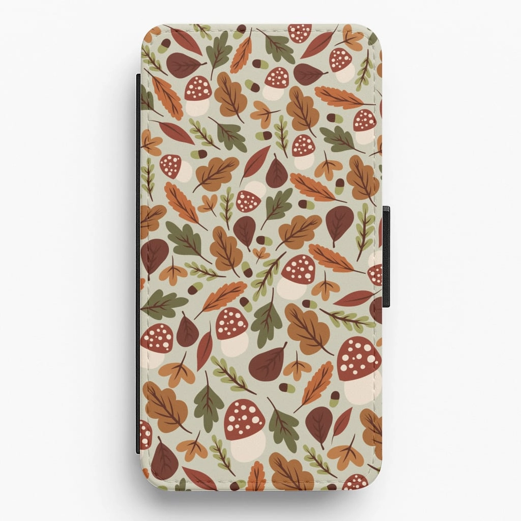 Colorful Finish Stylish Touch Autumn Pattern Flip / Wallet Phone Case