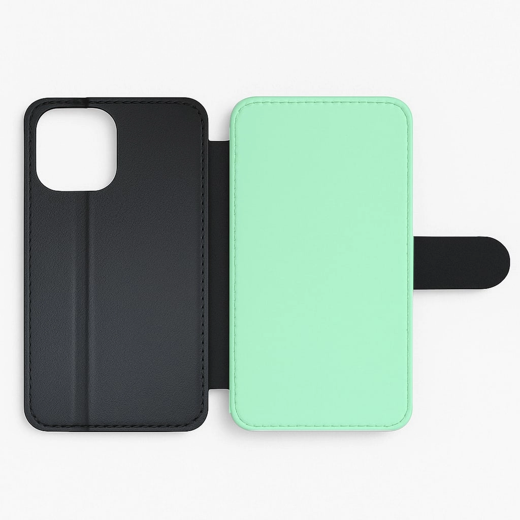 Elegant Build Stylish Form Back To Casics - Pretty Pastels - Plain Green Flip / Wallet Phone Case