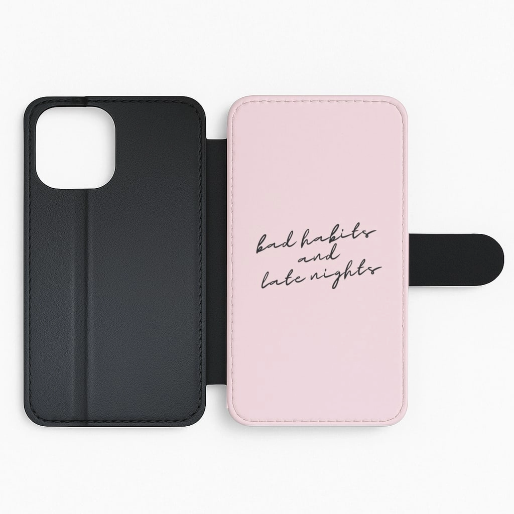 Classic Look Bad Habits And Late Nights - TikTok Trends Flip / Wallet Phone Case