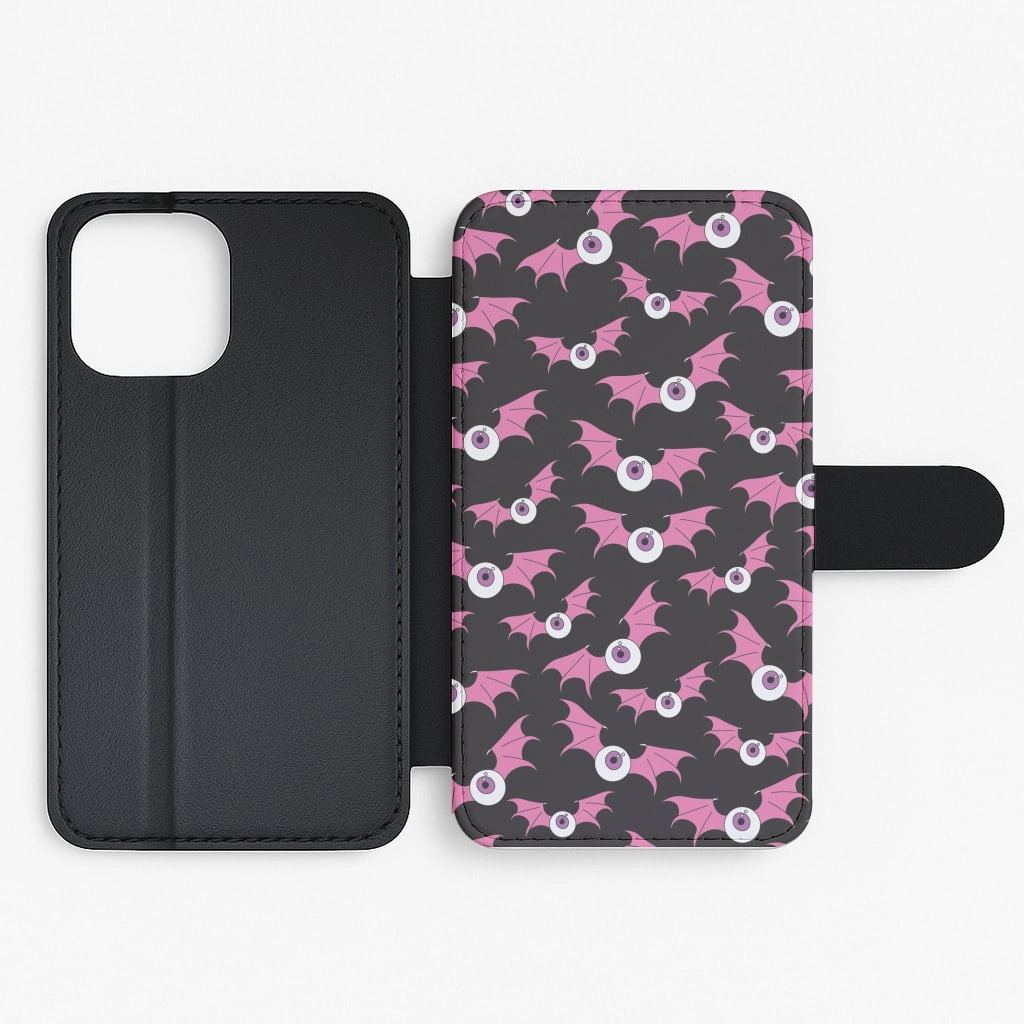 Bat Eye Pattern Flip / Wallet Phone Case Gradient Finish