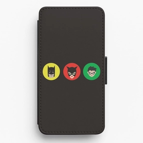 Batman, Catwoman & Robin Wallet Phone Case Urban Minimalism Printed Artwork