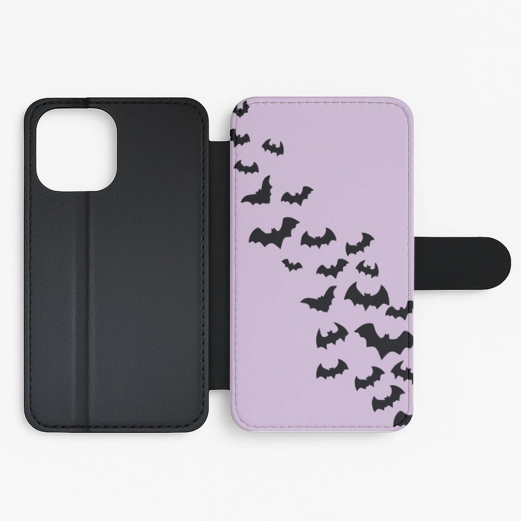 Luxury Texture Design Bats - Halloween Flip / Wallet Phone Case