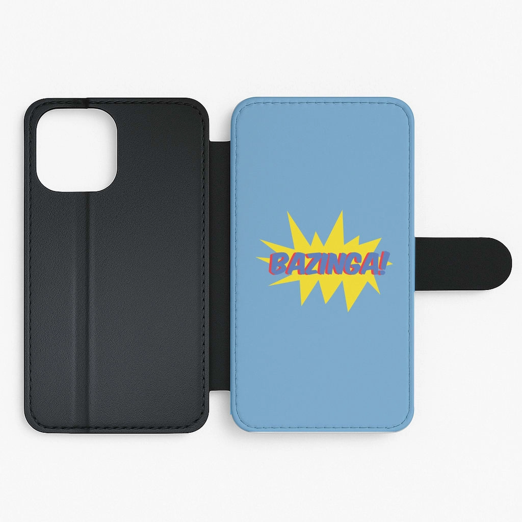 Protective Build Texture Bazinga! - TV Quotes Flip / Wallet Phone Case