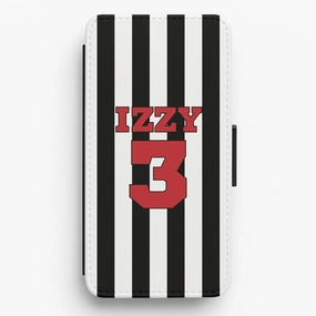 Smooth Craft Black And White Stripes - Personalised Football Flip / Wallet Phone Case