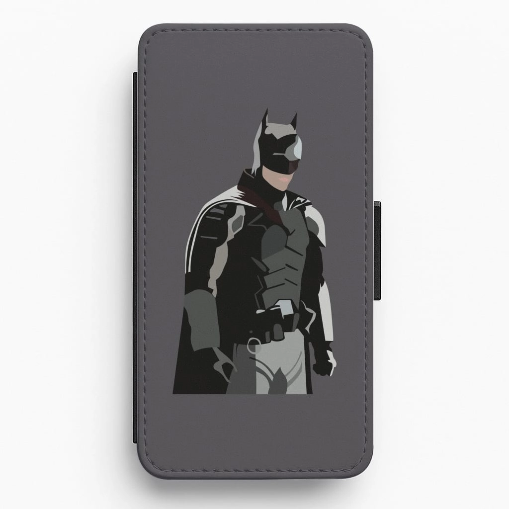 Black Batman Wallet Phone Case Matte Coating Finish Smooth Layer Texture