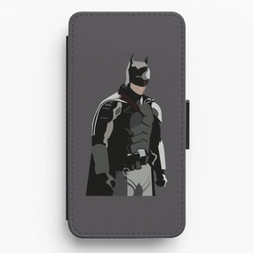 Black Batman Wallet Phone Case Matte Coating Finish Smooth Layer Texture