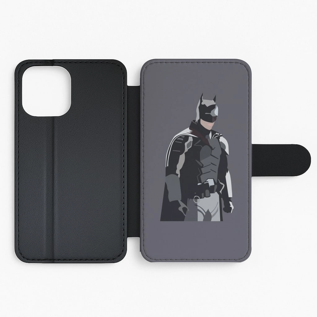 Black Batman Wallet Phone Case Everyday Protection Compact Texture Layer