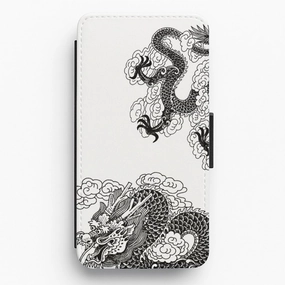 Black Dragon Flip / Wallet Phone Case Protective Edge Layer