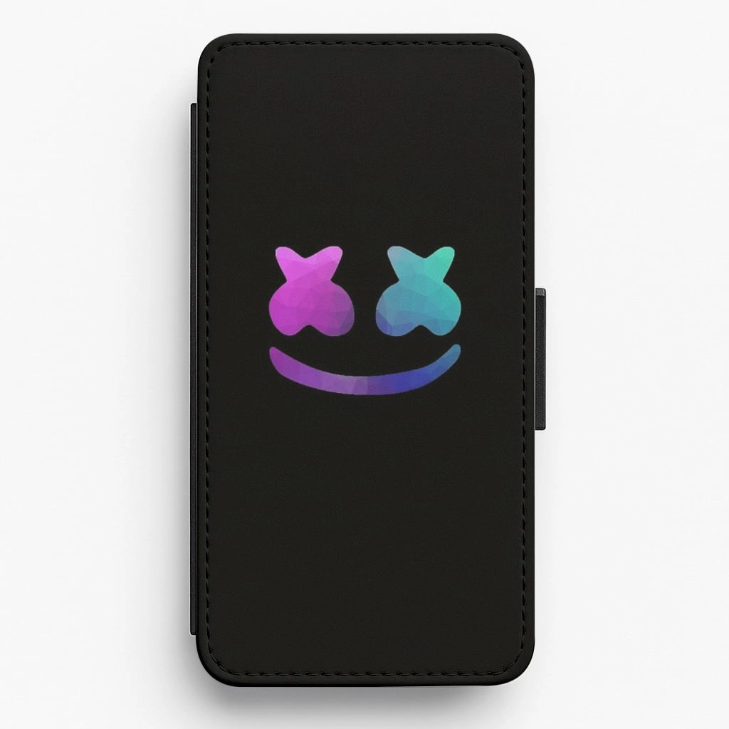 Black White Helmet DJ Flip / Wallet Phone Case Stylish Finish Texture Matte Coating