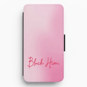 Block Him Pink Gradient Flip / Wallet Phone Case Protective Craft Soft Protection Edge