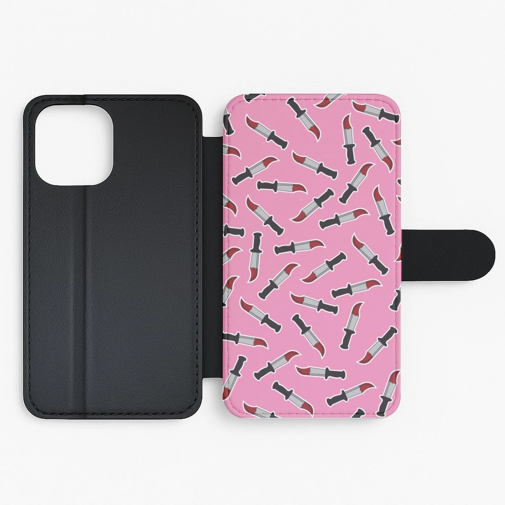 Bloody Knife Pattern Flip / Wallet Phone Case Vibrant pattern