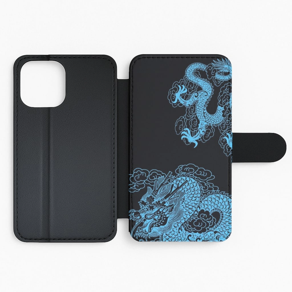 Blue Dragon Flip / Wallet Phone Case Eco Friendly Soft Material