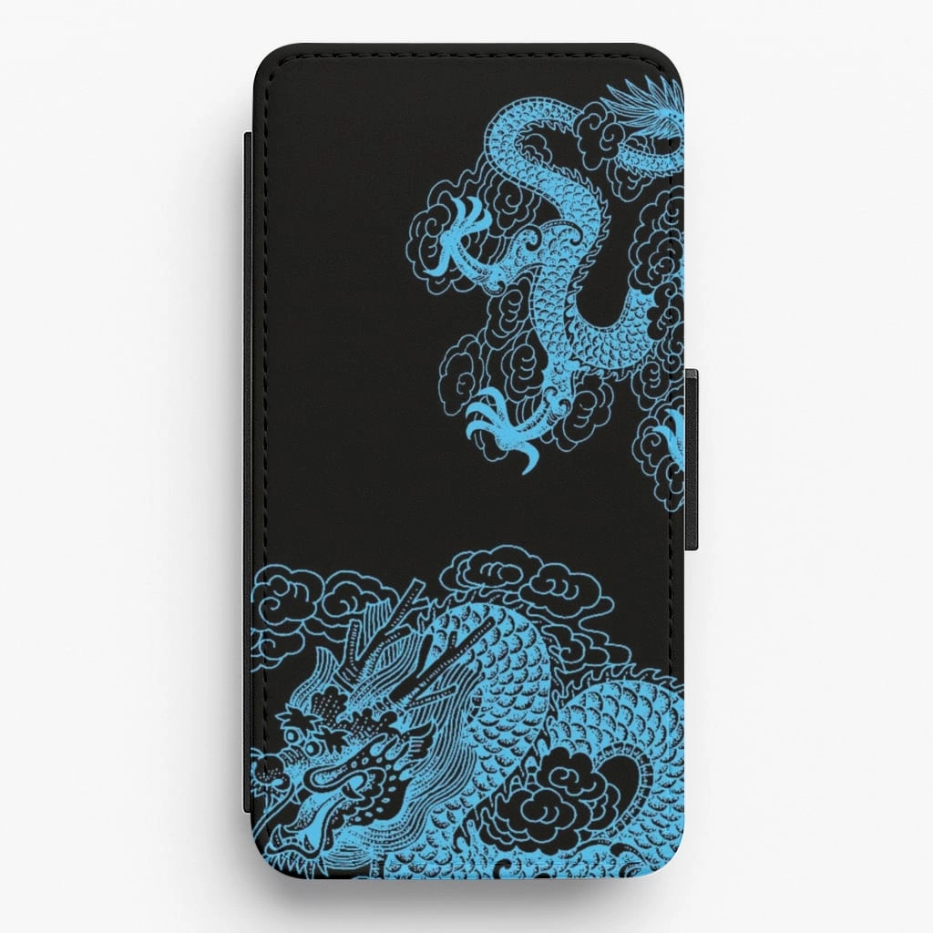 Magnetic Mount Blue Dragon Flip / Wallet Phone Case