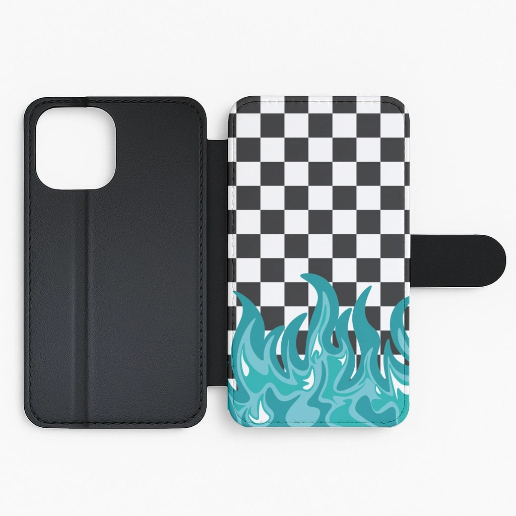 Blue Flame - Skate Aesthetic  Flip / Wallet Phone Case Stylish Surface Design