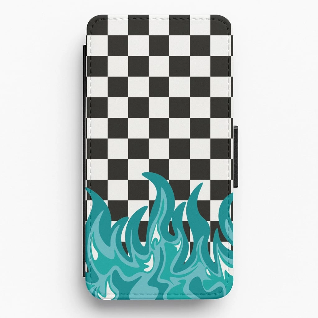 Luxury Finish Blue Flame - Skate Aesthetic  Flip / Wallet Phone Case